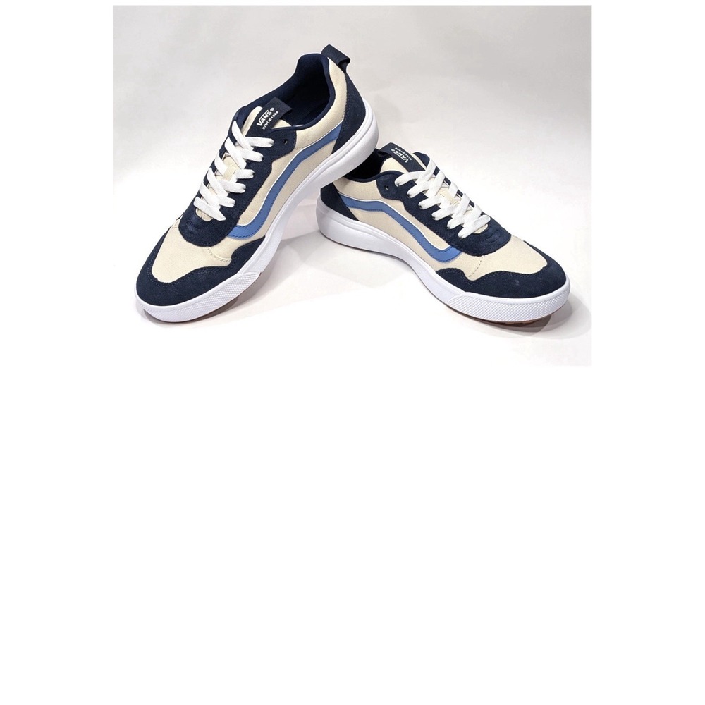 Vans Range Exp Cream/Navy Sport Block Suede Canvas Men's Sneakers-Size 10.5 NWB